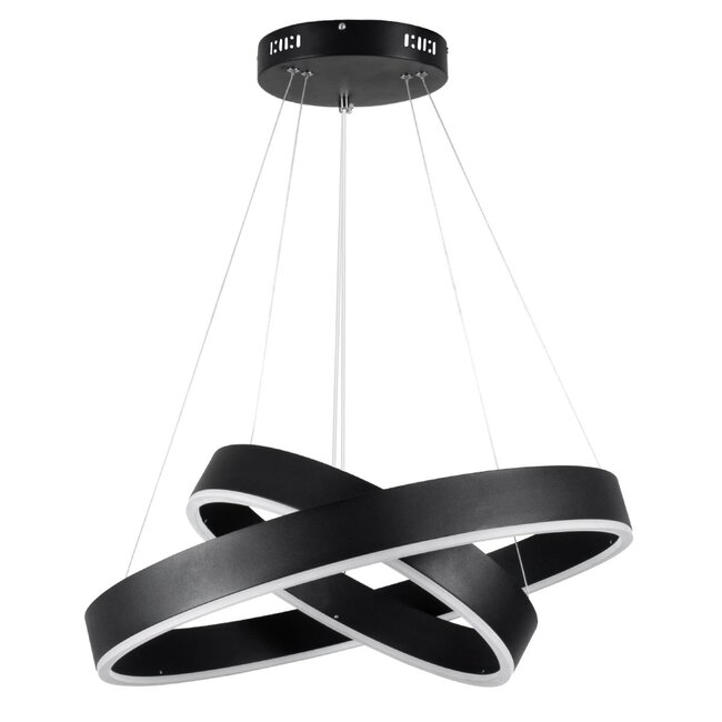 kelvo® VENOM KLV-101-0196-V2 Κρεμαστό Φωτιστικό Οροφής LED 75W 7500lm 120° AC 220-240V IP20 Ρυθμιζόμενο Λευκό CCT με Χειριστήριο από 2700K έως 6000K Dimmable - Lumileds SMD Chip - Μαύρο Ματ - Μ60 x Π60 x Υ40cm - 3 Χρόνια Εγγύηση