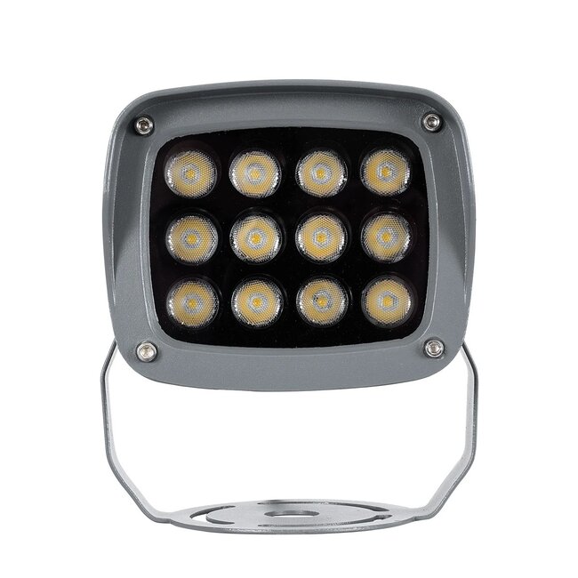 FLOODXENA 90122 Προβολέας Σποτ Wall Washer LED 12W 1380lm 10° AC 220-240V Αδιάβροχο IP65 Φυσικό Λευκό 4500K - Bridgelux SMD Chip - Γκρι Ανθρακί Ματ - Μ13.5 x Π11.5 x Υ15cm - 3 Χρόνια Εγγύηση - 3