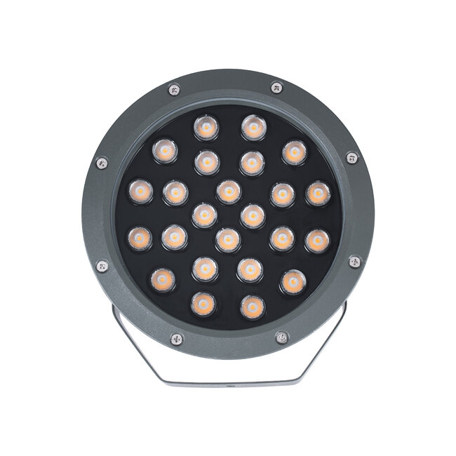 TREELIGHT-RIVA 90363 Σποτ Φωτισμού Ειδικό για Φυτά - Δέντρα με Βάση Κήπου / Καρφωτό LED 24W 2040lm 10° DC 24V Αδιάβροχο IP67 Φ20.5 x Υ6.5cm Αρχιτεκτονικό Πορτοκαλί 2200K - Γκρι Ανθρακί - 3 Years Warranty - 7