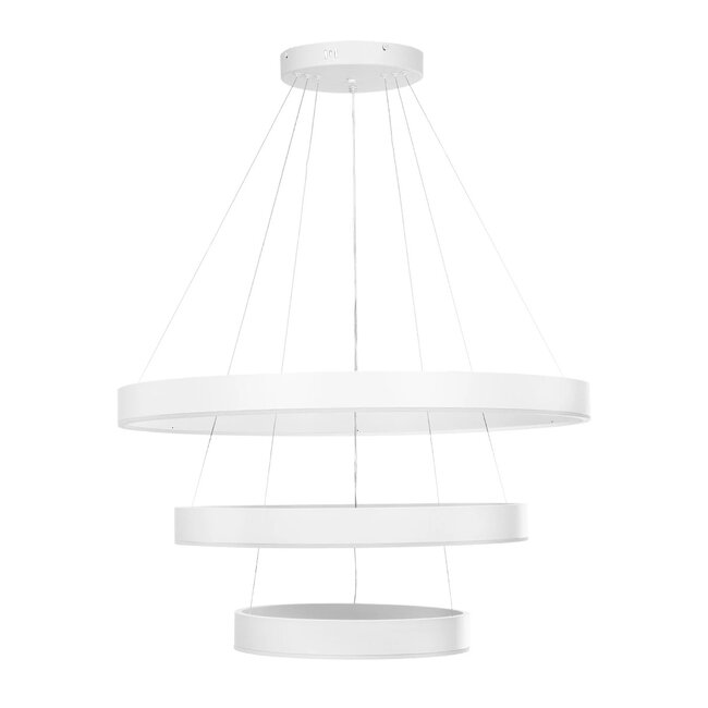 kelvo® VENOM KLV-101-0200 Κρεμαστό Φωτιστικό Οροφής LED 120W 12000lm 120° AC 220-240V IP20 Ρυθμιζόμενο Λευκό CCT με Χειριστήριο από 2700K έως 6000K Dimmable - Lumileds SMD Chip - Λευκό Ματ - Μ80 x Π80 x Υ80cm - 3 Χρόνια Εγγύηση - 4