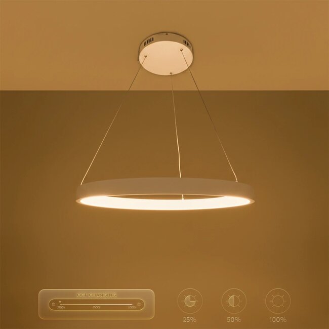 kelvo® NEMESIS KLV-101-0209 Κρεμαστό Φωτιστικό Οροφής LED 45W 4500lm 180° AC 220-240V IP20 Ρυθμιζόμενο Λευκό CCT με Χειριστήριο από 2700K έως 6000K Dimmable - Lumileds SMD Chip - Λευκό Ματ - Μ60 x Π60 x Υ4cm - 3 Χρόνια Εγγύηση - 11