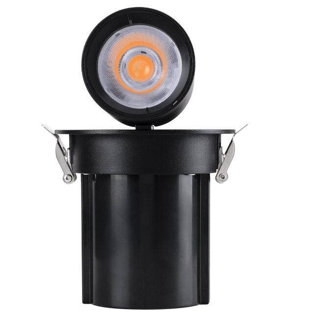 VIRGO-M 60309 Χωνευτό LED Spot Downlight TrimLess Φ11cm 12W 1500lm 36° AC 220-240V IP20 Φ11cm x Υ11.5cm - Στρόγγυλο - Μαύρο - Θερμό Λευκό 2700K - Bridgelux COB - 5 Years Warranty - 12