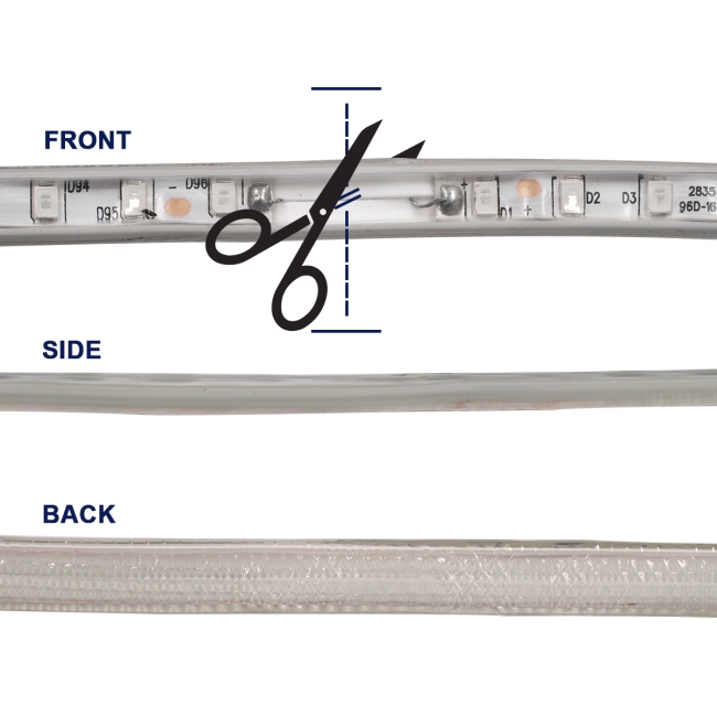 70505 Slim Ταινία Μονής Σειράς Epistar LED SMD 2835 1m 12W/m 96LED/m 1572lm/m 120° DC 230V Αδιάβροχη IP68 Πράσινο Dimmable - 5