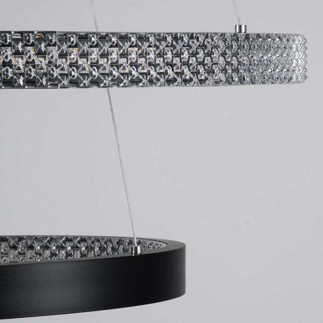 kelvo® DIAMOND KLV-101-0235 Κρεμαστό Φωτιστικό Οροφής LED 75W 7500lm 360° AC 220-240V IP20 Ρυθμιζόμενο Λευκό CCT με Χειριστήριο από 2700K έως 6000K Dimmable - Lumileds SMD Chip - Μαύρο Ματ - Μ60 x Π60 x Υ40cm - 3 Χρόνια Εγγύηση - 8