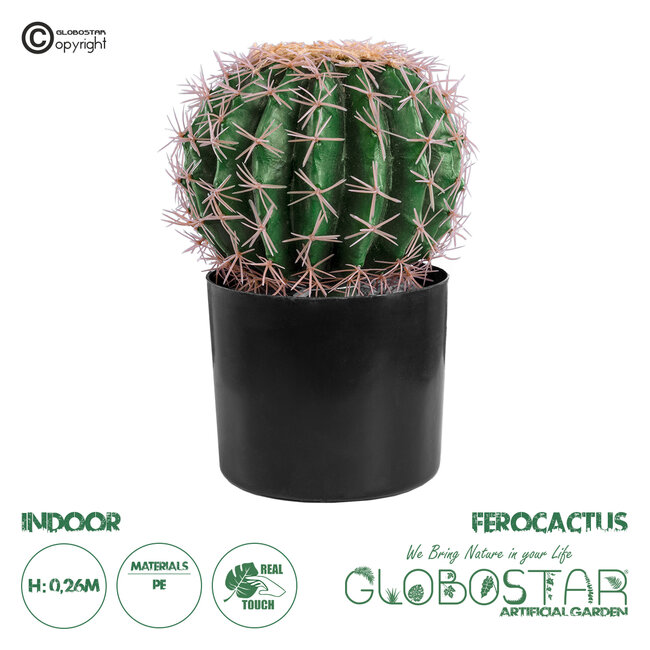 Artificial Garden FEROCACTUS 20092 Τεχνητό Διακοσμητικό Φυτό Φερόκακτος Υ26cm
