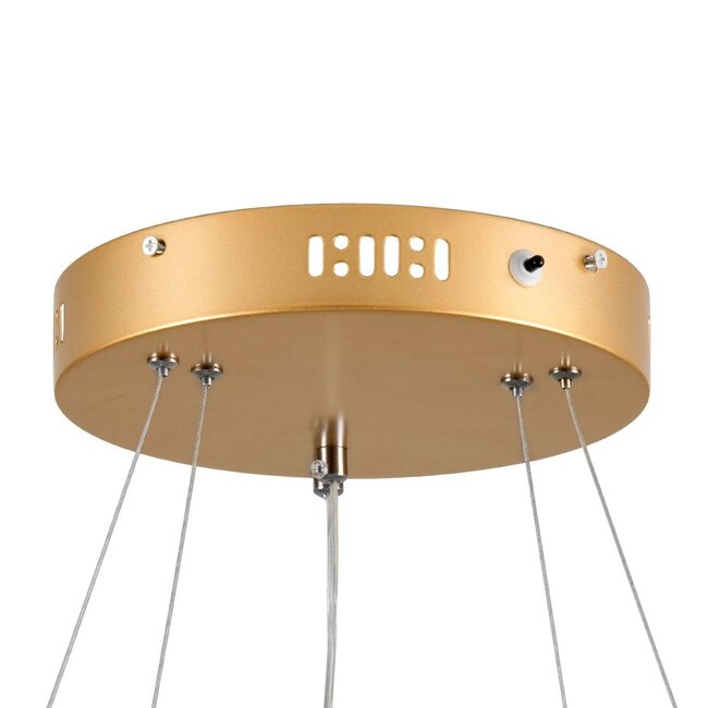 kelvo® DIAMOND KLV-101-0236-V2 Κρεμαστό Φωτιστικό Οροφής LED 75W 7500lm 360° AC 220-240V IP20 Ρυθμιζόμενο Λευκό CCT με Χειριστήριο από 2700K έως 6000K Dimmable - Lumileds SMD Chip - Χρυσό Πλατίνα - Μ60 x Π60 x Υ40cm - 3 Χρόνια Εγγύηση - 8