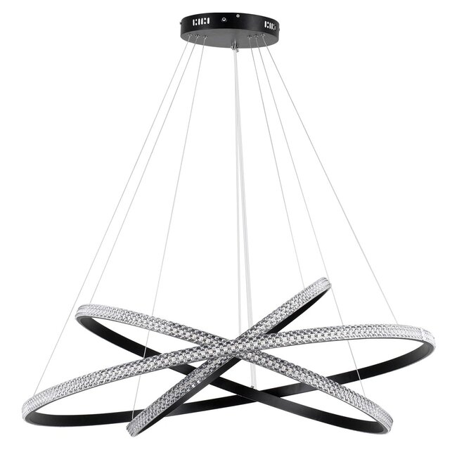 kelvo® DIAMOND KLV-101-0241 Κρεμαστό Φωτιστικό Οροφής LED 150W 15000lm 180° AC 220-240V IP20 Ρυθμιζόμενο Λευκό CCT με Χειριστήριο από 2700K έως 6000K Dimmable - Lumileds SMD Chip - Μαύρο Ματ - Μ100 x Π100 x Υ100cm - 3 Χρόνια Εγγύηση - 6