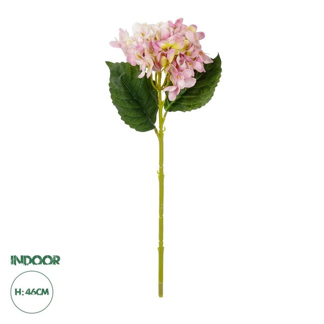 Artificial Garden LIGHT PINK HYDRANGEA BRANCH 21144 Τεχνητό Διακοσμητικό Κλαδί Ροζ Ορτανσία Y47cm