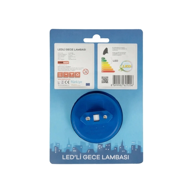 KIDDO 202-0007 Παιδικό Φωτιστικό Νυκτός LED 1W 95lm 360° AC220-240V IP20 Ψυχρό Λευκό 6000K - Μ5.5 x Π5.5 x Υ8cm - 2 Χρόνια Εγγύηση - 8