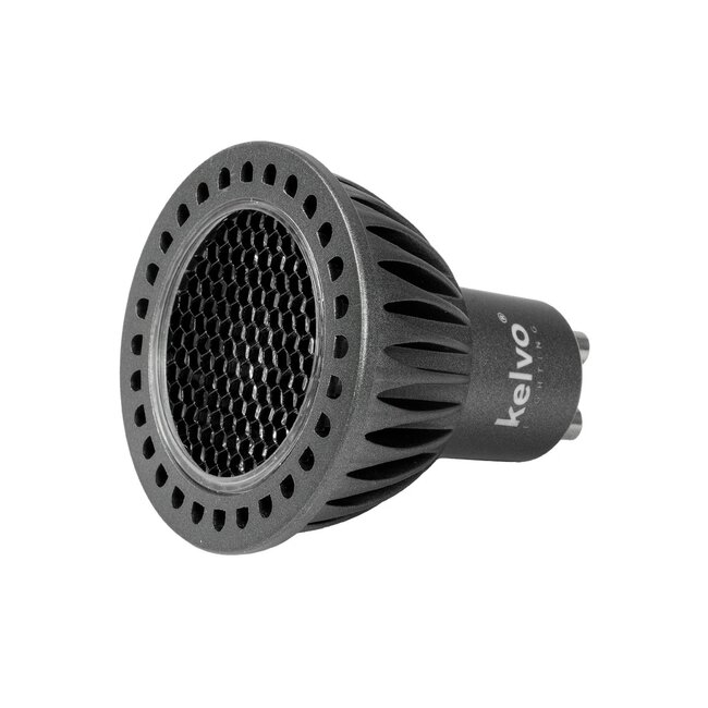 kelvo® KYRON DARK 36° KLV-103-0008 Σποτ GU10 MR16 με Honeycomb Anti-Glare Reflector LED 7W 770lm CRI (Ra) ≥ 90 36° AC 220-240V IP20 Θερμό Λευκό 2700K Dimmable - Bridgelux COB Chip - Γκρι Ανθρακί & Μαύρο Ματ - Μ5 x Π5 x Υ5.7cm - 3 Χρόνια Εγγύηση