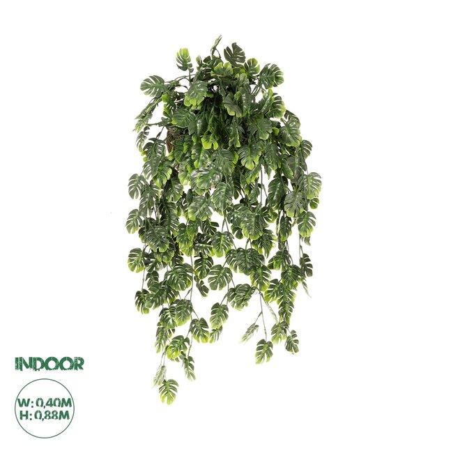 Artificial Garden MONSTERA HANGING PLANT 20633 Τεχνητό Κρεμαστό Διακοσμητικό Φυτό Φτέρης Π40 x Μ40 x Y88cm