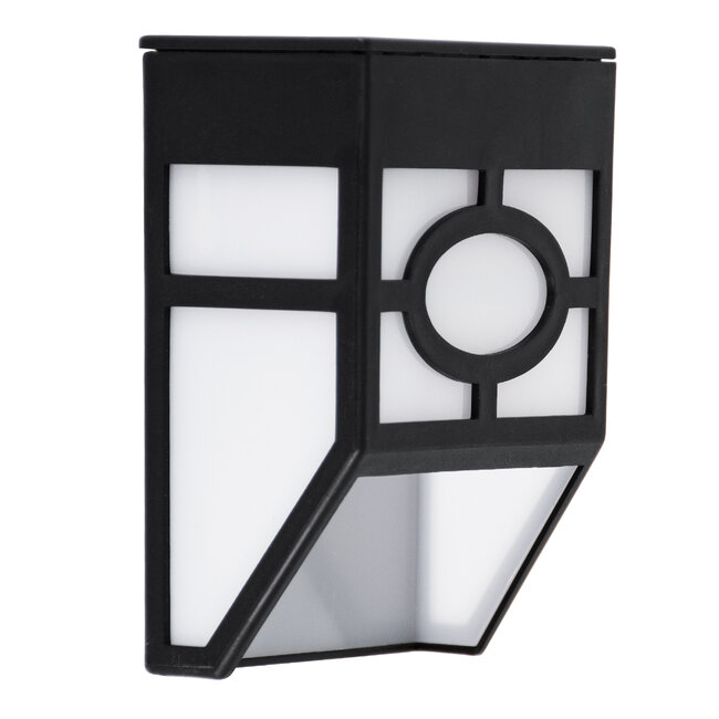 85708 ΣΕΤ 4 Τεμαχίων Αυτόνομα Ηλιακά Φωτιστικά Τοίχου Μαύρα-Λευκά LED SMD 1W 100lm με Ενσωματωμένη Μπαταρία 600mAh - Φωτοβολταϊκό Πάνελ με Αισθητήρα Ημέρας-Νύχτας Αδιάβροχα IP65 Ψυχρό Λευκό 6000K - 4