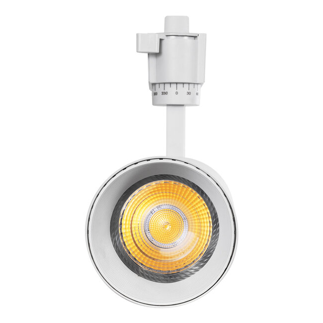 Globostar BEAMTRACK 60814 Μονοφασικό Φωτιστικό Σποτ Ράγας LED 30W 230V 3600lm 30° Acrylic HQ LENS AC 220-240V IP20 Φ7.4 x Υ17.9cm Θερμό Λευκό 3000k - EUROTRACKSystem 1L+1N - Λευκό - Bridgelux Chip - TUV Certified Driver - 5 Χρόνια Εγγύηση - 6