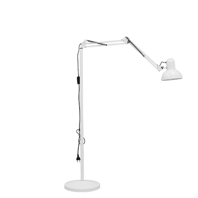 AUDREY 01471 Vintage Φωτιστικό Δαπέδου Μονόφωτο 1 x E27 Λευκό Μεταλλικό Καμπάνα D15 x H190cm - 5