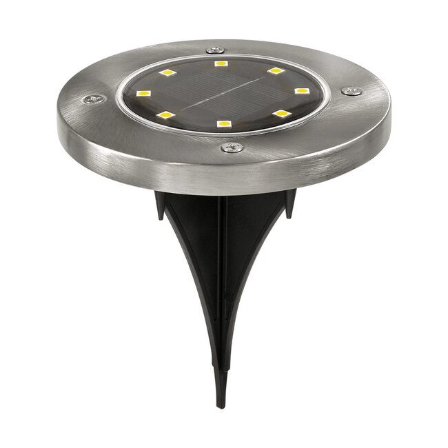 SOLARPIN 71503 Διακοσμητικό Φωτιστικό Κήπου LED 3W 120lm 60° DC 5V με Φωτοβολταϊκό Panel 5V 0.1W & Επαναφορτιζόμενη Μπαταρία Li-ion 3.2V 600mAh Αδιάβροχο IP65 Θερμό Λευκό 2700K - Πακέτο 4 Τεμαχίων - Μ12 x Π12 x Υ13cm - 2 Χρόνια Εγγύηση - 2
