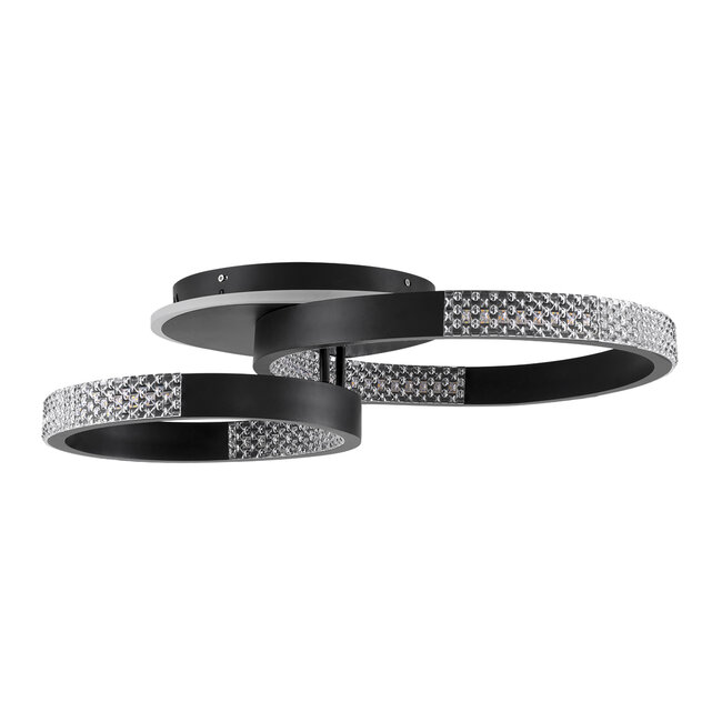 DIAMOND 61111 Φωτιστικό Οροφής Δαχτυλίδι-Κύκλος LED CCT 67W 8078lm 360° AC 220-240V - Εναλλαγή Φωτισμού μέσω Τηλεχειριστηρίου All In One Ψυχρό 6000k+Φυσικό 4500k+Θερμό 2700k Dimmable Φ30+40cm+BackLight Base - Μαύρο - 3 Years Warranty - 3