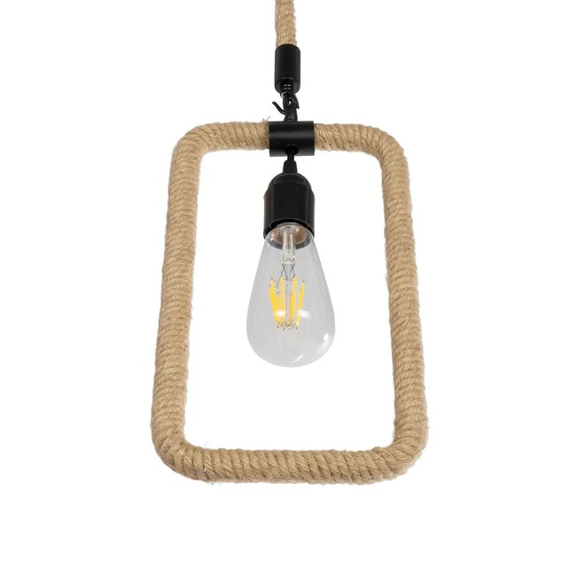 MALVERN 999-0234 Vintage Κρεμαστό Φωτιστικό Οροφής με Ντουί 1 x E27 AC 220-240V IP20 - Μαύρο & Μπεζ - Μ18.5 x Π4 x Υ41.5cm - 5