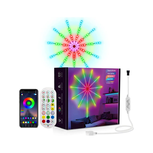 DIGIFRWORKS 90339 Σετ Ψηφιακής LED RGB Ταινίας 5 Μέτρων με Ψηφιακό Controller με WiFi Smart APP & Ασύρματο Χειριστήριο RF 2.4Ghz - LED SMD 5050 50W/Σετ 156LED/Σετ 156PIXEL/Σετ 3000lm/Σετ 120° DC 5V με USB 2.0 IP20 Πολύχρωμο RGB - Dimmable - Μ205 x Π105 x Υ1.5cm - 2 Χρόνια Εγγύηση - 8