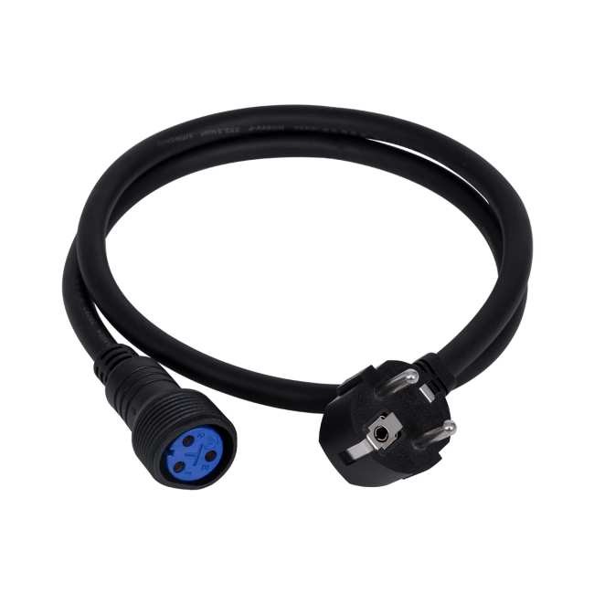 51172 Καλώδιο Ρεύματος 3PIN DMX512 1 Μέτρο από Female XLR σε Male Πρίζα Schuko Τερματισμένο Αδιάβροχο IP65 Μ100cm - Μαύρο