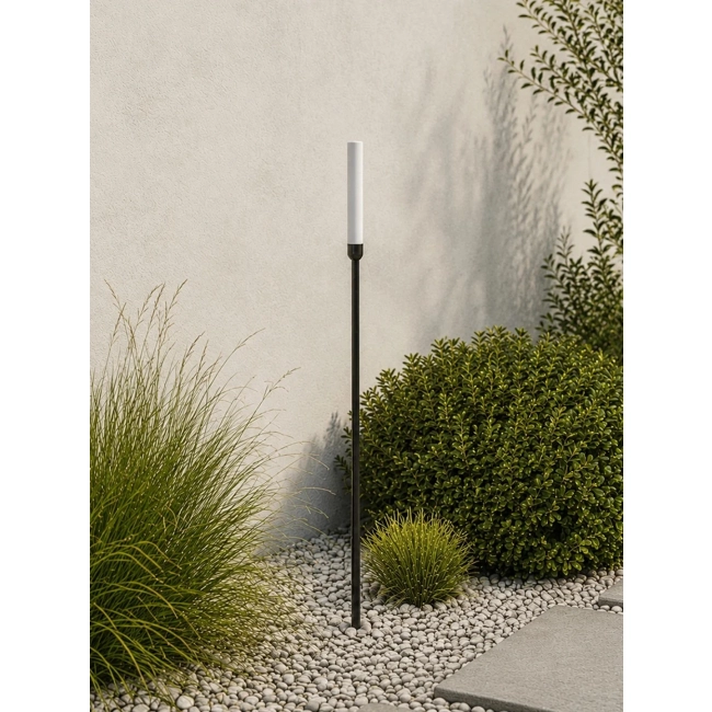  REED GLB-103-0007 Φωτιστικό Κολωνάκι Κήπου με Καρφωτή Βάση LED 2W 180lm 360° DC 24V Αδιάβροχο IP65 Θερμό Λευκό 2700K - Sanan SMD Chip - Μαύρο Ματ - Μ2 x Π2 x Υ80cm - 3 Χρόνια Εγγύηση