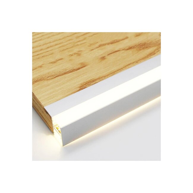 ALP-R-SHELF DODA 70814-1M Χωνευτό Προφίλ Αλουμινίου Ειδικό για Φωτισμό Ραφιού 18mm με Λευκό Γαλακτερό Πατητό Κάλυμμα για Ταινίες LED IP20 - Ασημί - Μ100 x Π1.5 x Υ2cm - 9