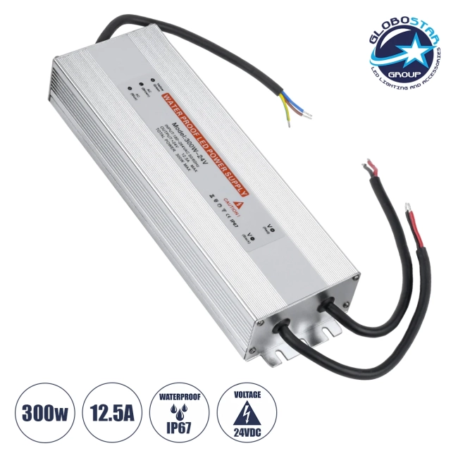 73065 Μεταλλικό Τροφοδοτικό SELV για Προϊόντα LED 300W 12.5A - AC 220-240V σε DC 24V - Αδιάβροχο IP67 Μ24.5 x Π7.5 x Υ4cm - 3 Years Warranty 73065 Μεταλλικό Τροφοδοτικό SELV για Προϊόντα LED 300W 12.5A - AC 220-240V σε DC 24V - Αδιάβροχο IP67 Μ24.5 x Π7.5 x Υ4cm - 3 Years Warranty