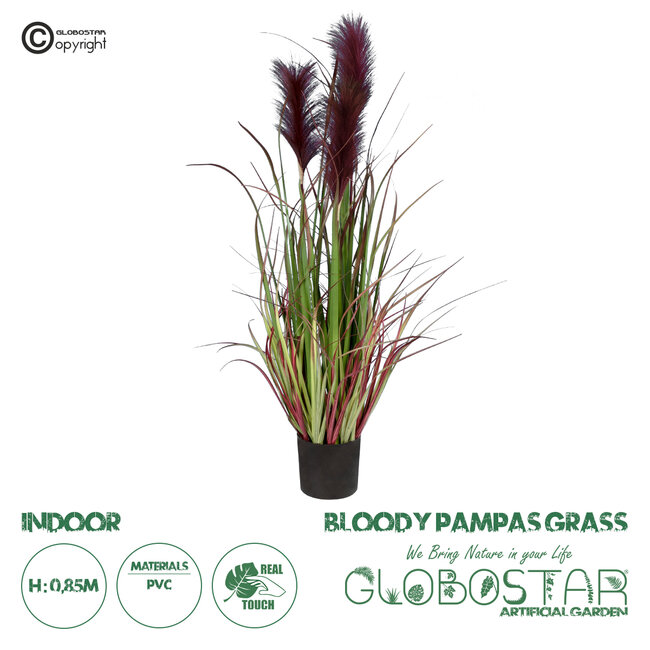 Artificial Garden BLOODY PAMPAS GRASS 20109 Τεχνητό Διακοσμητικό Φυτό Αιματόφυλλο Γρασίδι της Πάμπας Υ85cm
