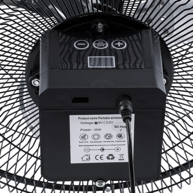 SOLARO-FAN 85352 Solar Fan Αυτόνομος Ηλιακός Επιδαπέδιος Ανεμιστήρας 25W 2 Λειτουργιών Ρεύματος με AC 220-240V ή με Φωτοβολταϊκό Panel 9V 12W & Επαναφορτιζόμενη Μπαταρία Li-ion 7.4V 4400mAh - 12 Ταχύτητες - Ενσωματωμένο USB 2.0 Charger Συσκευών - IP20 - Μ42 x Π20 x Υ35cm - Μαύρο & Ασημί - 2 Years Wa - 10