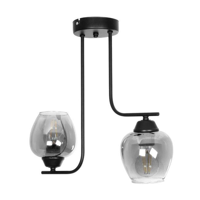 GLOSSA 201-0091 Vintage Φωτιστικό Οροφής με Ντουί 2 x E27 AC 220-240V IP20 - Μαύρο & Μαύρο Φιμέ - Μ40 x Π15 x Υ17cm GLOSSA 201-0091 Vintage Φωτιστικό Οροφής με Ντουί 2 x E27 AC 220-240V IP20 - Μαύρο & Μαύρο Φιμέ - Μ40 x Π15 x Υ17cm