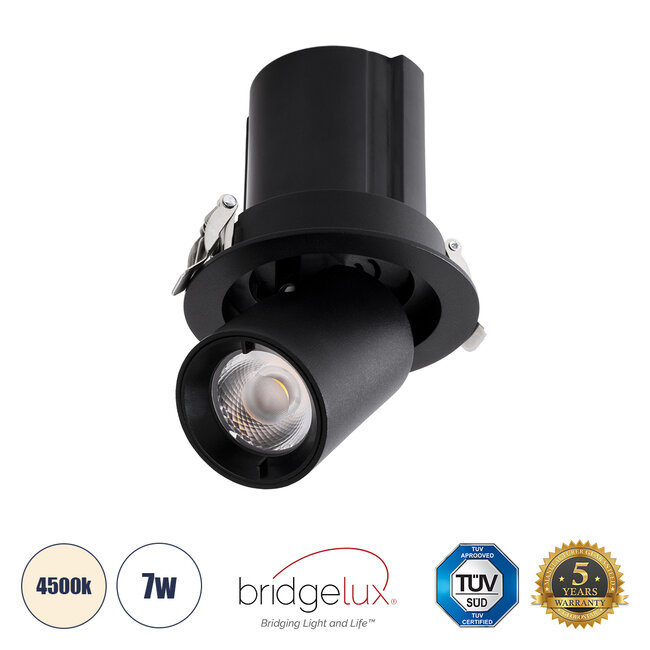 VIRGO-S 60304 Χωνευτό LED Spot Downlight TrimLess Φ9cm 7W 910lm 36° AC 220-240V IP20 Φ9cm x Υ9cm - Στρόγγυλο - Μαύρο - Φυσικό Λευκό 4500K - Bridgelux COB - 5 Years Warranty VIRGO-S 60304 Χωνευτό LED Spot Downlight TrimLess Φ9cm 7W 910lm 36° AC 220-240V IP20 Φ9cm x Υ9cm - Στρόγγυλο - Μαύρο - Φυσικό Λευκό 4500K - Bridgelux COB - 5 Years Warranty