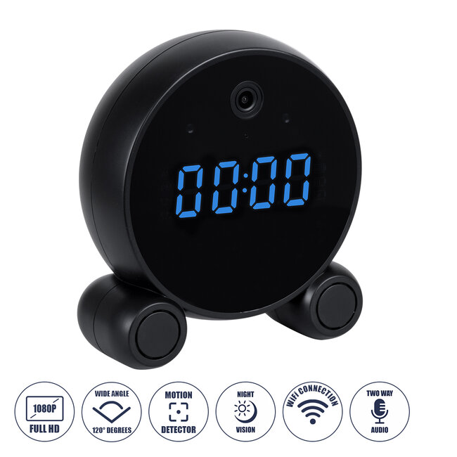 86016 Rechargeable Table Camera 2MP WiFi HD 1080P 120° 5000mAh Two Way Audio Motion Detection & Digital Clock - Επαναφορτιζόμενη Επιτραπέζια Κάμερα 2MP WiFi HD 1080P 120° 5000mAh Διπλή Κατέυθυνση Ομιλίας Ανιχνευτή Κίνησης Ψηφιακό Ρολόι - Μαύρο - 2