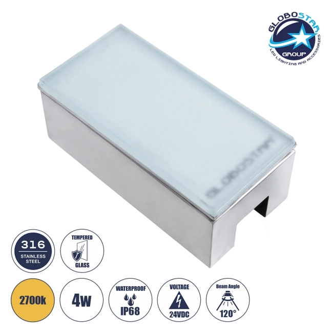 CYBOLITHOS 60949 Χωνευτό Αρχιτεκτονικο Φωτιστικό Σποτ Δαπέδου LED 4W 440lm 120° DC 24V Αδιάβροχο IP68 IK06 Θερμό Λευκό 2700K Dimmable - Bridgelux SMD Chip - Γαλακτερό Tempered Glass & Ανοξείδωτο Ατσάλι SS316 - Μ20 x Π10x Υ8cm / Q20 x 10cm - 3 Χρόνια Εγγύηση CYBOLITHOS 60949 Χωνευτό Αρχιτεκτονικο Φωτιστικό Σποτ Δαπέδου LED 4W 440lm 120° DC 24V Αδιάβροχο IP68 IK06 Θερμό Λευκό 2700K Dimmable - Bridgelux SMD Chip - Γαλακτερό Tempered Glass & Ανοξείδωτο Ατσάλι SS316 - Μ20 x Π10x Υ8cm / Q20 x 10cm - 3 Χρόνια Εγγύηση