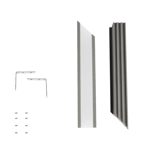ALP-CORNER-SIDE90 RECESSA 61790 Χωνευτό Προφίλ Αλουμινίου Γωνία με Λευκό Γαλακτερό Πατητό Κάλυμμα για Ταινίες LED IP20 - Γκρι Ανθρακί Ματ - Μ30 x Π3.5 x Υ4cm - 8