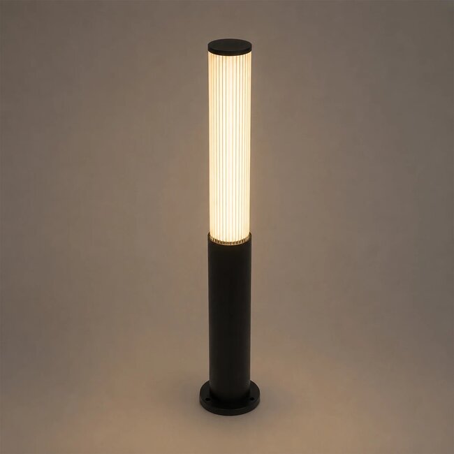 CYLIS GLB-103-0014 Φωτιστικό Κολωνάκι Κήπου LED 15W 1350lm 360° AC 220-240V Αδιάβροχο IP65 Θερμό Λευκό 2700K - Sanan SMD Chip - Μαύρο Ματ - Μ13 x Π13 x Υ80cm - 3 Χρόνια Εγγύηση - 2