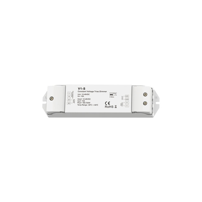 73127 V1-S SKYDANCE AC Triac Dimmer Push Dimming 1 Κανάλι DC 12-48V 1 x 15A 720W - Max 15A 720W - IP20  Μ17.5 x Π4.5 x Υ2.5cm - 5 Χρόνια Εγγύηση - 7
