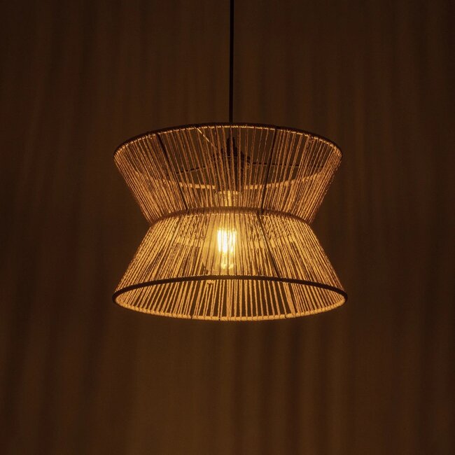 UPCONE 205-0055 Boho Κρεμαστό Φωτιστικό Οροφής με Ντουί 1 x E27 AC 220-240V IP20 - Μπεζ - M30 x Π30 x Υ21cm - 2
