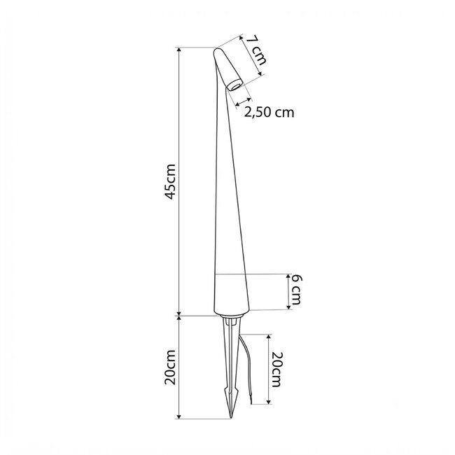 EDGE GLB-103-0011 Φωτιστικό Κολωνάκι Κήπου με Καρφωτή Βάση LED 3W 270lm 60° DC 24V Αδιάβροχο IP65 Θερμό Λευκό 2700K - Sanan SMD Chip - Μαύρο Ματ - Μ6 x Π6 x Υ45cm - 3 Χρόνια Εγγύηση - 5