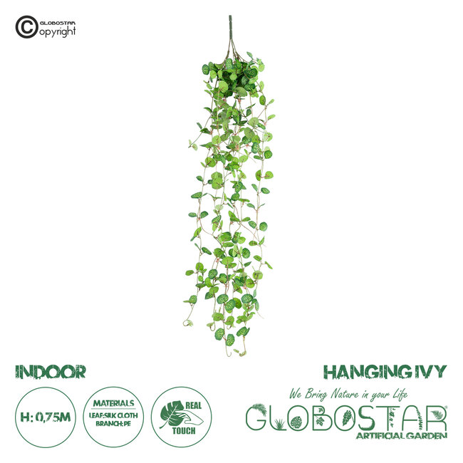 Artificial Garden IVY HANGING BRANCH 20237 Τεχνητό Διακοσμητικό Κρεμαστό Φυτό Κισσός Υ75cm