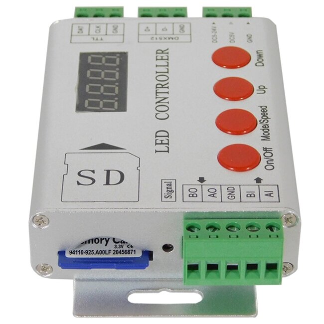 73444 LED Digital RGB Controller DMX512 & Κάρτα SD για LED Digital RGB Προϊόντα 5v - 12v - 24v  HC03 2048 IC - 4