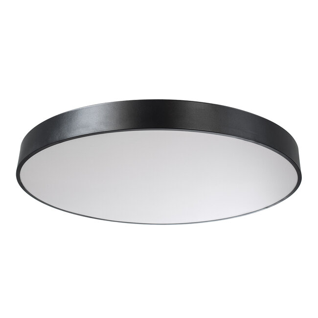 BURTON 61204-S Πλαφονιέρα Οροφής LED CCT 100W 11020lm 120° AC 220-240V - Εναλλαγή Φωτισμού μέσω Τηλεχειριστηρίου All In One Ψυχρό 6000k+Φυσικό 4500k+Θερμό 2700k Dimmable Φ80cm - Μαύρο - 3 Years Warranty - 2
