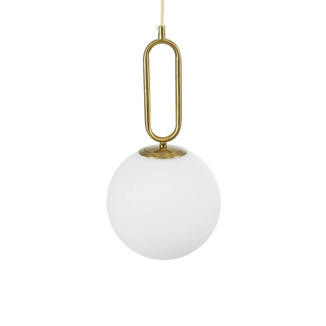 kelvo® BELLISSIMO KLV-101-0376 Κρεμαστό Φωτιστικό Οροφής για Λάμπα με Ντουί E27 AC 220-240V IP20 - Χρυσό Βούρτσας Πλατίνα & Λευκό - Μ20 x Π20 x Υ42cm - 6