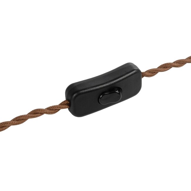 WHIP 77673 Μοντέρνο DIY Πλεκτό Καλώδιο με Διακόπτη On/Off AC 220-240V IP20 - Καφέ & Μαύρο - Μ150 x Π2.7 x Υ1.9cm