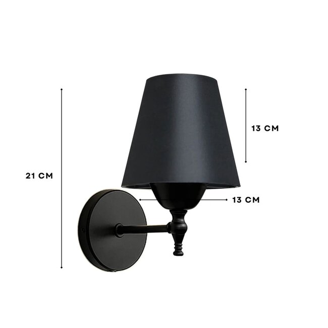 ELEGANTE 204-0185 Μοντέρνο Φωτιστικό Τοίχου Απλίκα Μονόφωτο 1 x E27 AC 220-240V IP20 Μαύρο - Μ14 x Π14 x Υ26cm