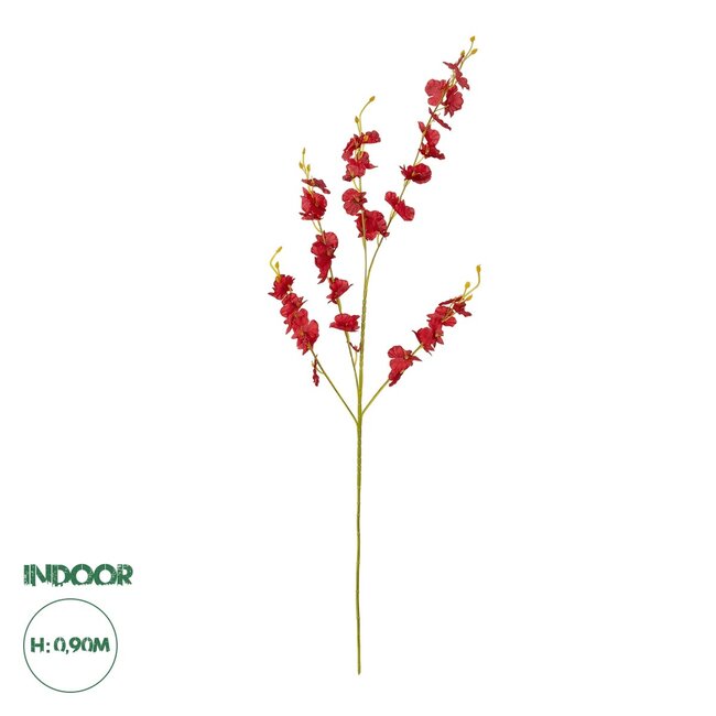 Artificial Garden RED DANCE ORCHID BRANCH 21413 Τεχνητό Διακοσμητικό Κλαδί Κόκκινη Ορχιδέα Y90cm