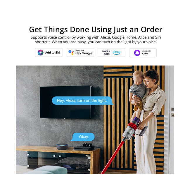 80089 SONOFF M5-3C-80 SwitchMan Mechanical Smart Switch WiFi & Bluetooth AC 100-240V Max 6A 1320W (2A/Way) 3 Way - 12