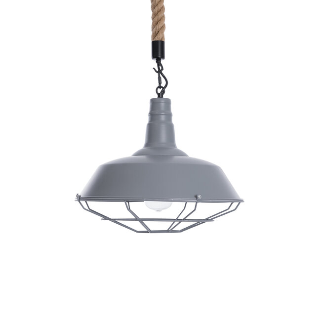 CRANE 01411 Vintage Κρεμαστό Φωτιστικό Οροφής με Ντουί 1 x E27 AC 220-240V IP20 - Γκρι & Μπεζ - Μ36 x Π36 x Y31cm - 4