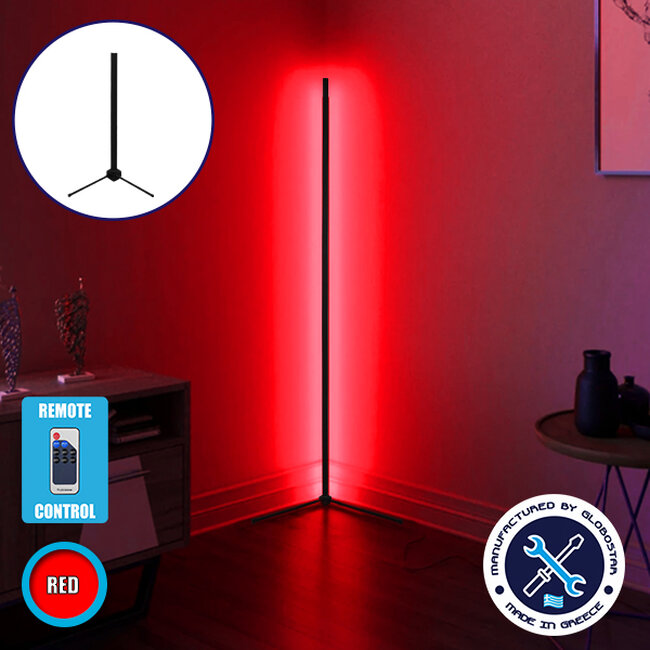 Μοντέρνο Minimal Επιτραπέζιο Μαύρο Φωτιστικό 50cm LED 8 Watt με Ασύρματο Χειριστήριο RF & Dimmer Κόκκινο  ALIEN Design GLOBO-50-4
