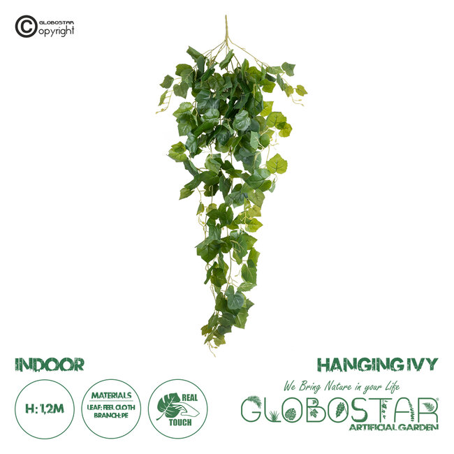 Artificial Garden IVY HANGING BRANCH 20248 Τεχνητό Διακοσμητικό Κρεμαστό Φυτό Κισσός Υ120cm