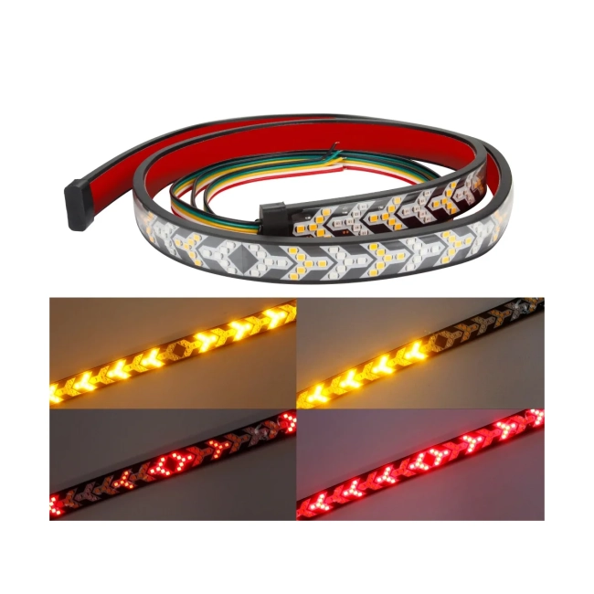 81734 Car Backlit LED Strip Εύκαμπτη Ταινία 100cm Σήμανσης DRL Αυτοκινήτου 3 Προγραμμάτα Φωτισμού LED SMD 5050 12W DC 9-30V Αδιάβροχη IP65 Πορτοκαλί - Κόκκινο - 2 Χρόνια Εγγύηση - 5