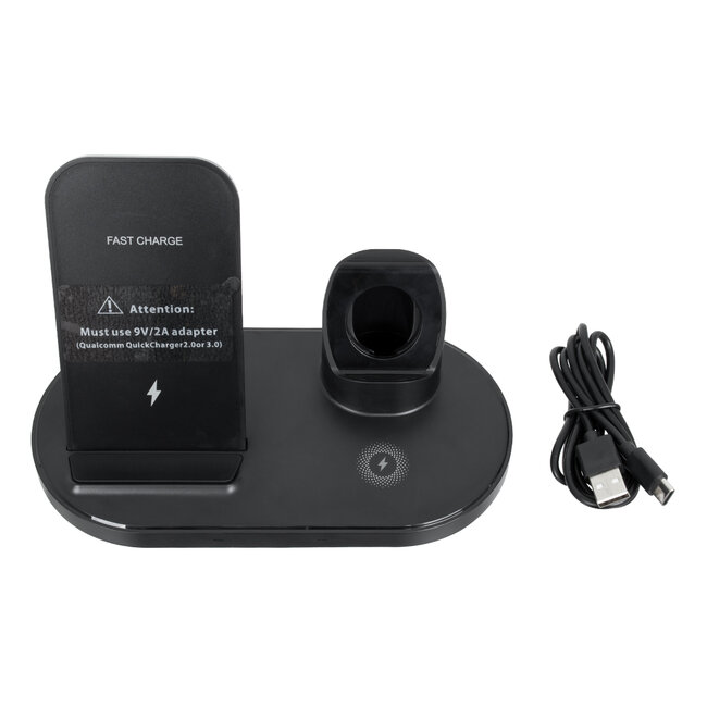 79698 Επιτραπέζια Σταθερή Βάση Ασύρματης Φόρτισης για Κινητά - Earphones - Smart Watches 3 Καναλιών - 1 Channel 15W Max - 2 Channel 3W (Airpod) - 3 Channel 2W (Watch) - 7